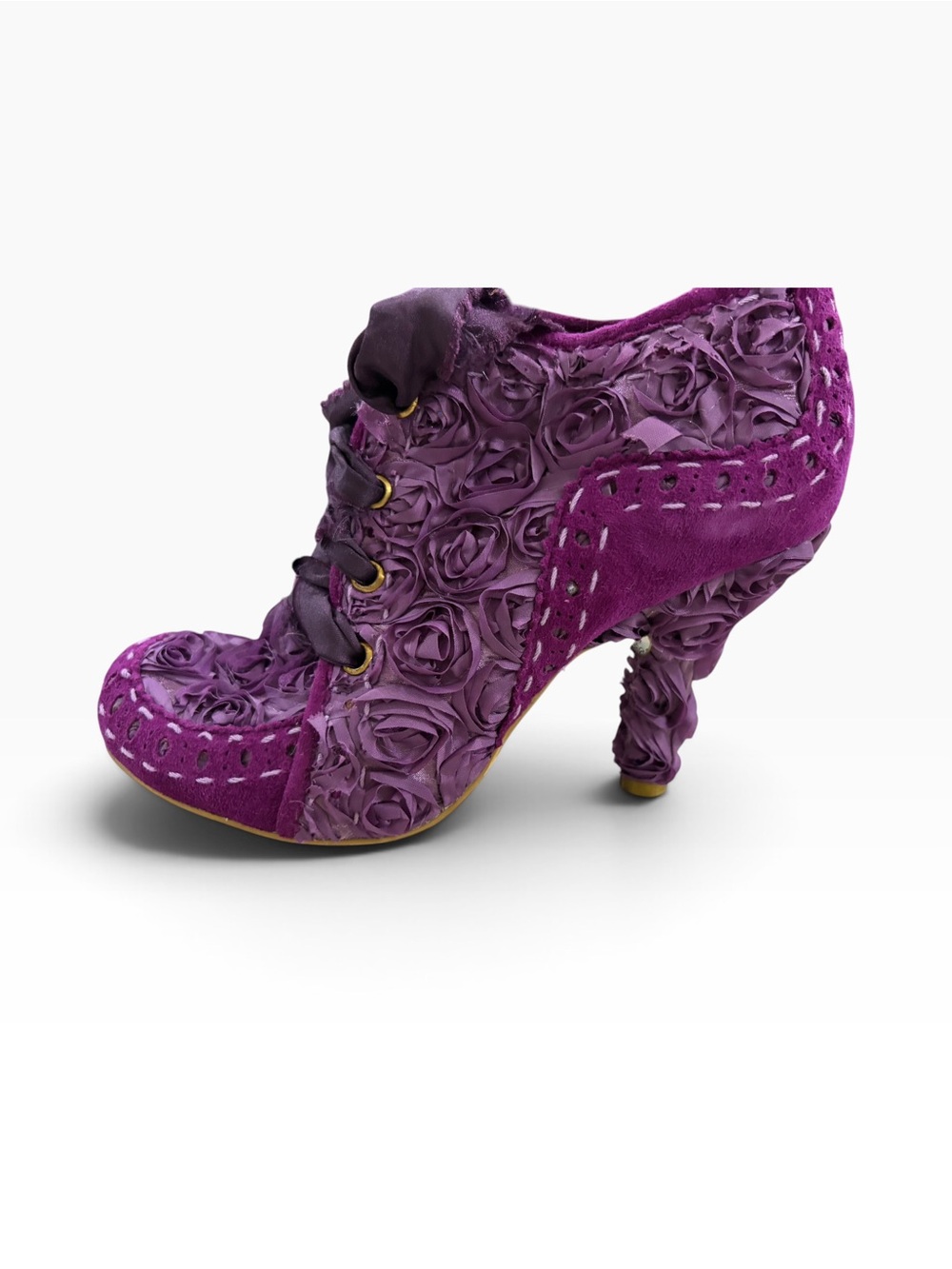 Irregular Choice Abigail’s Party Purple Rosette Boots EU 41 US 10 Rare - Picture 2 of 8